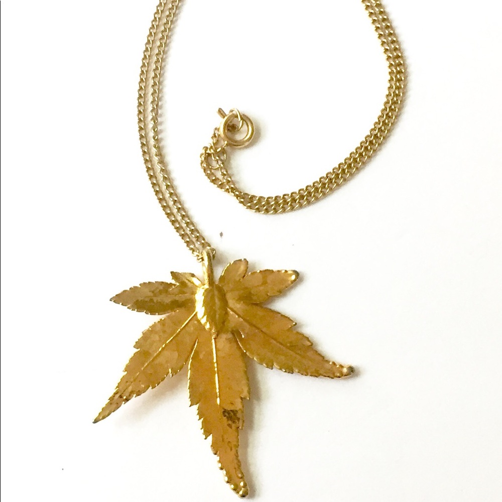 Gold Dipped “Leaf” Necklace Vintage - image 1